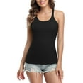 thumbnail image 1 of Women's Tank Tops with Shelf Bra Racerback Workout Yoga Top Cotton Undershirt, 1 of 7