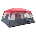 thumbnail image 5 of Windproof 14 Person Camping Tent Big Family Cabin Tent Polyester Cloth Red And White, 5 of 14