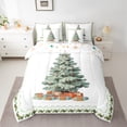 thumbnail image 2 of Feelyou Green Christmas Tree Bedding Comforter Set 7pcs, Santa Claus Gifts King Bedding Sets, Teens Kids Girls Boys Reversible Bed Sheets, Super Cozy Room Decor, 2 of 7