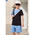 thumbnail image 6 of Arshiner Toddler Boy Summer Clothes Outfits Kids Colorblock Short Sleeve T-shirt Shorts Set, 6 of 7