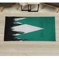thumbnail image 1 of Adventure Decorative Rug, Forest Halftone Effect Hipster Typography Camping in Mountains, Quality Carpet for Bedroom Dorm and Living Room, 6 Sizes, Jade Green, by Ambesonne, 1 of 1