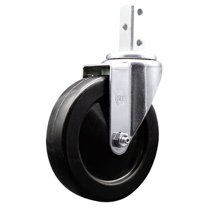 5 Inch Soft Rubber Wheel Swivel 3/4 Inch Square Stem Caster Service Caster