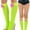 Neon Green w/ Pink Bow, variant on Women's Opaque Knee High w/ Satin Bow - Black/Black