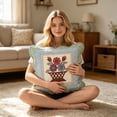 thumbnail image 4 of 17.72x17.72in Cottons Floral Farmhouses Throw Pillow Cover Vintage Botanical Cushion Case With Hidden Zipper Easys Install For Sofa Couch Bedroom, 4 of 6