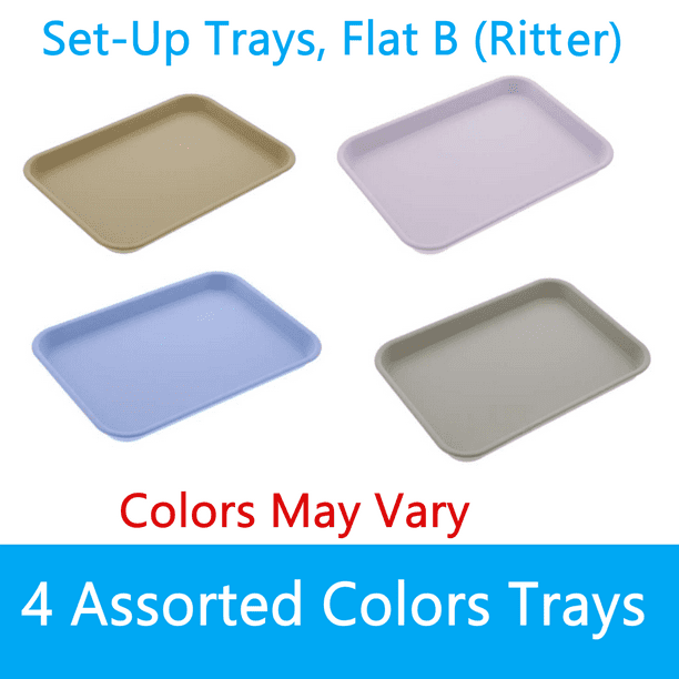 Dental Procedure SetUp Tray Flat B (Ritter) Autoclavable, Pkg/ 4