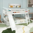 thumbnail image 3 of Full over Full Bunk Bed with Convertible Slide and Ladder, White, 3 of 11
