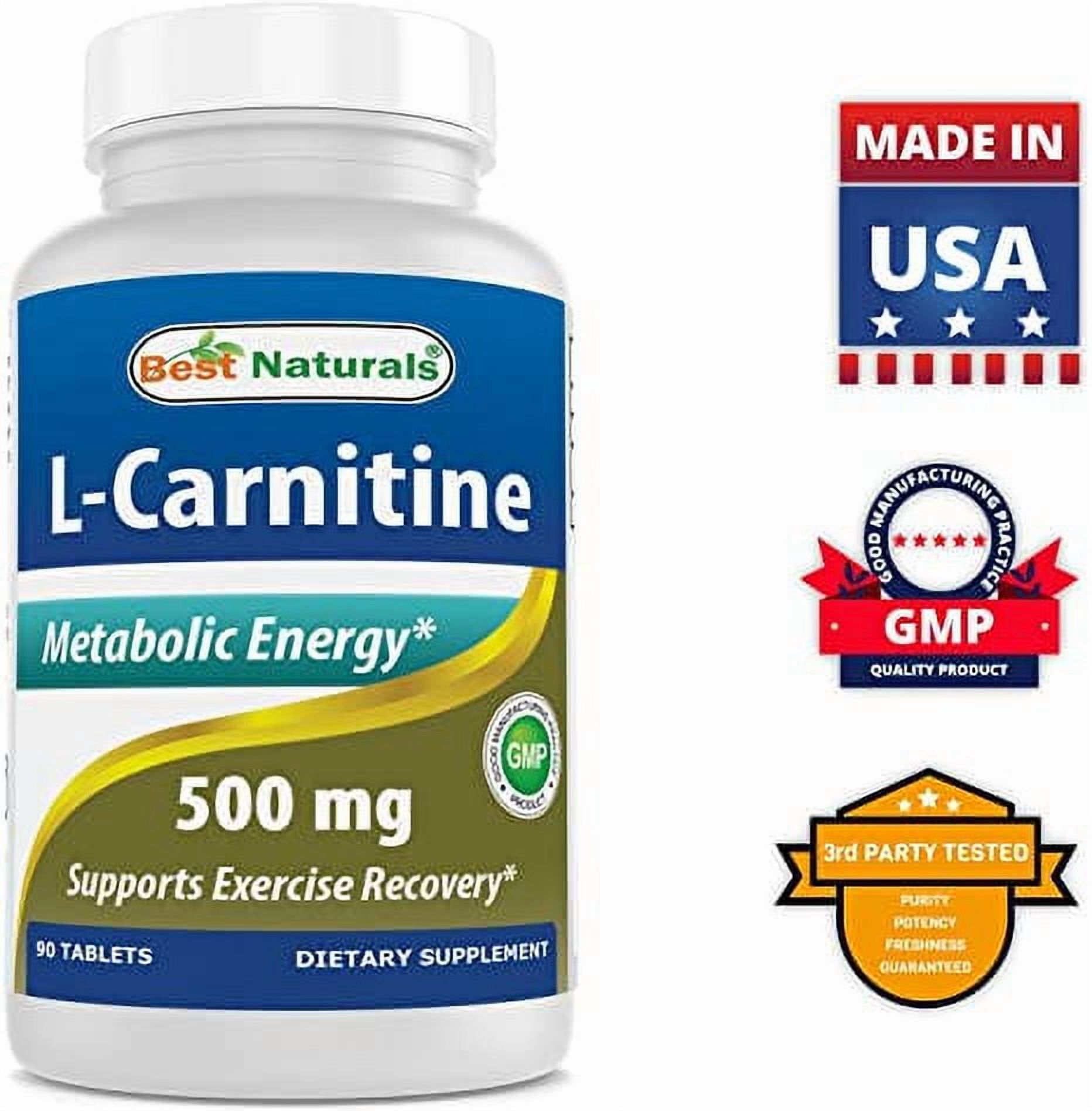 Best Naturals L-Carnitine 500 MG Capsules, 90 Ct