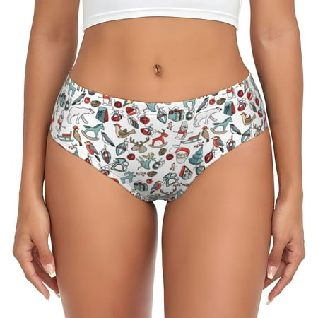 Womens Underwear - Christmas elements A No Show Seamless Underwear for Women  Soft Comfort Stretch Women s Panties  Hipster Ladies Panties Bikini Underwear Briefs