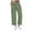 Green, variant on Womens Casual High Waist paper bag pants Elastic Waist wide leg work pants The Back Business Trousers Long Straight Pants