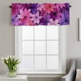 thumbnail image 4 of Spring Floral Window Valance for Kitchen, Vintage Watercolor Purple Pink Flower Leaves Plant Linen Texture Rod Pocket Short Curtain for Small Windows, Light Filtering Decorative Valance, 60 x 14 Inch, 4 of 9