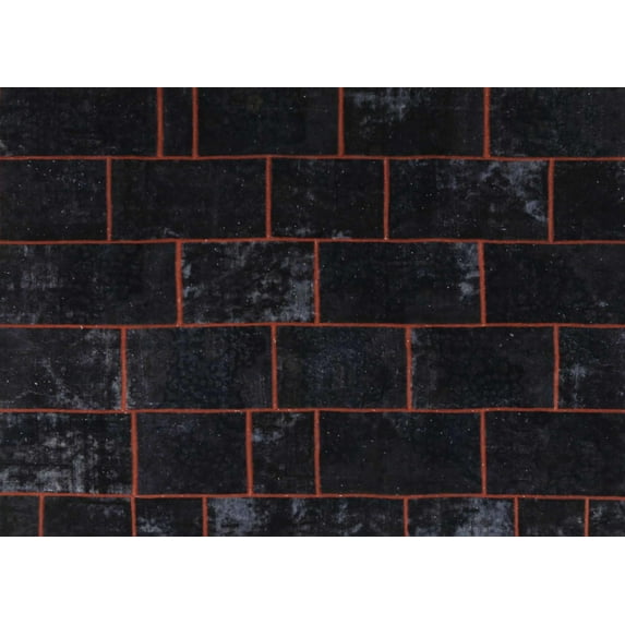 Ahgly Company Machine Washable Indoor Rectangle Contemporary Charcoal Black Area Rugs, 8' x 10'