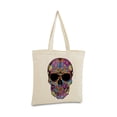 thumbnail image 2 of Awkward Styles Black Flower Skull Bags Skull Canvas Tote Bag Skull Gifts Day of Dead Skull Accessories Gothic Gifts for He Dia de Los Muertos Accessories, 2 of 5