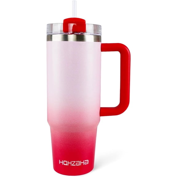 30 Oz Tumbler With Handle And Straw Double Walled Vacuum Stainless Steel Travel Cup For Home Office
