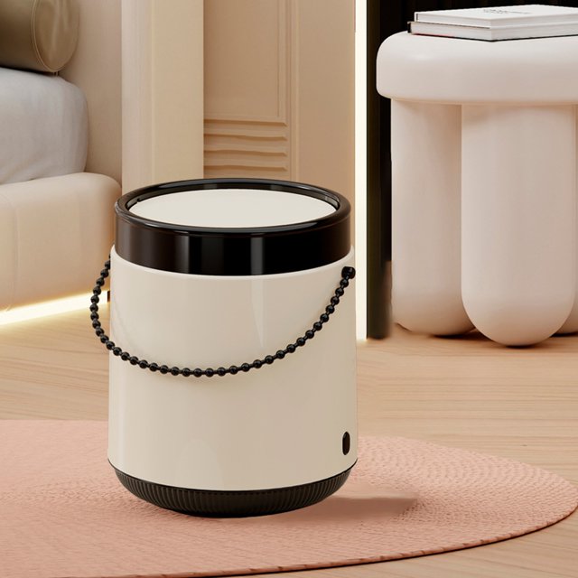 Xihbxyly Cubo de Basura Vintage, Elegante Diseño de Tapa, Plástico Duradero, Asa Fácil de Usar, Ideal para Casa, Oficina, Baño, Cocina y Sala de Estar. Tamaño: 29 X 26 X 25,8 Cm.