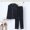 Black, variant on BVnarty Pajama Sets Men Long Sleeves Sleepwear Tops and Pants Turndown Suit Casual Solid Cardigan