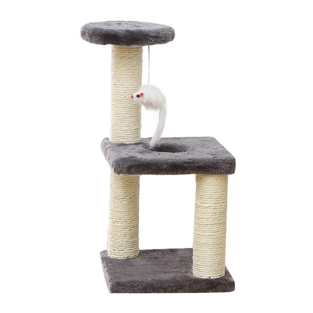 Torre de árbol para gatos Gloria varios niveles rascadores Base Cuadrada gris