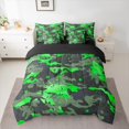 thumbnail image 2 of Manfei Fashion Splash Graffiti Twin Bedding Sets 7-Piece for Kids, Green Camouflage Bedding Comforter Set, Chic Abstract Ombre Reversible Sheet Sets, Breathable Home Decor, 2 of 7