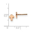 thumbnail image 2 of 14K Rose Gold Earring Button Women'S 7 mm 5.5 Polished Small Cross Post Earrings, 2 of 2