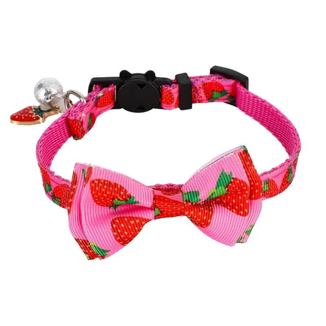 Nuevo Pet Fruit Bow Ribbon Cat Collar Bow Desmontable Desmontable Bell Adepaton CPB-US-YY416-1