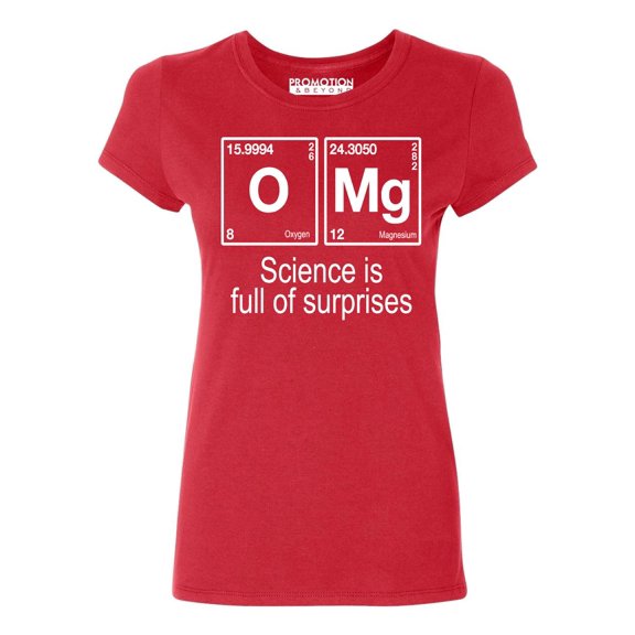 P&B OMG Element Science is Full of Surprises Women's T-shirt, Red, L