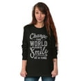 thumbnail image 5 of One Smile At A Time Optimistic Women's Long Sleeve T Shirt Brisco Brands M, 5 of 6