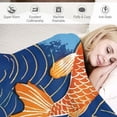 thumbnail image 3 of ARISTURING Goldfish Wave Pattern Flannel Blanket Soft Plush Blankets for All Seasons 40x50in, 3 of 6