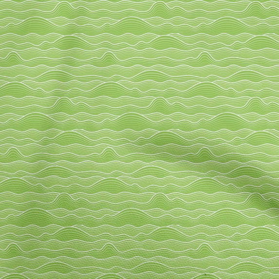 oneOone Silk Tabby Green Fabric Asian Japanese Wave Craft Projects Decor Fabric Printed By The Yard 42 Inch Wide