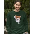 thumbnail image 2 of Cute Corgi Peeking Through Sweatshirt Men -Image by Shutterstock, Male 4X-Large, 2 of 4