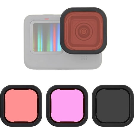 Image of 3-Pack Lens Filter Compatible with GoPro Hero 10 9 Black (ND16 Light Red Magenta Filter) Neutral Density