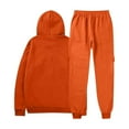 thumbnail image 5 of Men's 2 Piece Outfits Sweatsuit Long Sleeve Pullover Hoodie Athletic Jogging Cargo Pants Casual Tracksuit with Pockets (L, Orange), 5 of 5