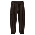 thumbnail image 5 of Rrxhxhs Cargo Pants for Men Solid Color Corduroy Drawstring Elastic Waist Loose Casual Joggers with Multi Pockets,XL, 5 of 7