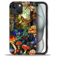 thumbnail image 2 of Punmada Compatible with iPhone 15 Matte Case For Girl Boy Full Body Protective Hard Shell Esthetics Pattern Stained Glass Mushrooms Butterfly Dragonfly, 2 of 7