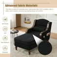 thumbnail image 3 of United We Win Fabric Chaise Lounge Reading Couch, Oversized Sofa Bed Ideal for Living Room Relaxation，Black, 3 of 13