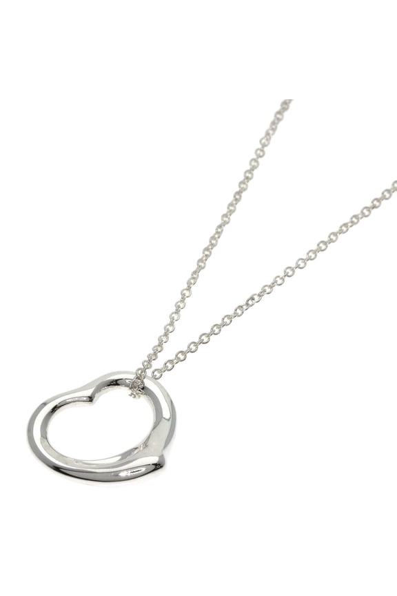 Pre-Owned Tiffany & Co. Open Heart Necklace, Silver, Women's.