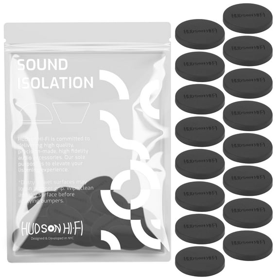 Hudson Hi-Fi 1" Platinum Silicone Speaker Isolation Dot, Non-Skid Isolation Feet - No Adhesive Anti Vibration Record Player Pads - 20 Duro - 16 Pack