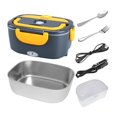 thumbnail image 1 of Fiambrera eléctrica de acero inoxidable, calentador de alimentos práctico con asa, ideal para exteriores, trabajo, viajes y coche. Gris Amarillo, 1 of 9