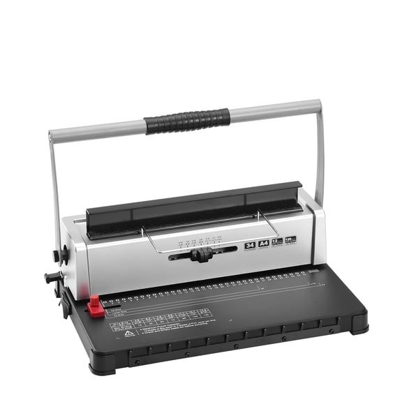 Coil Spiral Binding Machine Manual Book Maker 34-Holes Binding 120 Sheets Punch Binder With Adjustable Coil Binding Spines ,Easy to Use