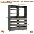 thumbnail image 2 of Homieasy 2-Pack Space-Saving Modular Armoire Closet Organizer with 8 Drawers & Adjustable Shelves - Expandable Wood Storage Cabinet for Bedroom/Entryway, Easy Assembly Tall Wardrobe Units ,Gray Oak, 2 of 7