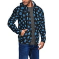 thumbnail image 2 of Goofa Blue Octopus Pattern Mens Full-zip Hoodie, Zip-up Pullover Hooded Sweatshirt, Kangaroo Pocket Hoodie Ideal for Daily Wear, Travel, and Home-X-Large, 2 of 5