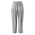 thumbnail image 4 of Easter Plus Size Pants- Women's Solid Color Daily Commuting Fashion Casual Radish Pants, 4 of 5