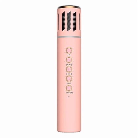 Wireless Bluetooth Portable Hand-Held Mic for Home KTV Audio Conference Noise Reduction Colorful Light New Karaoke Pink
