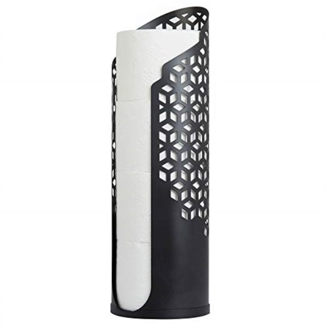 Better Living Products 53688 ROLLO Hexacube Toilet Tissue Holder Matte Black