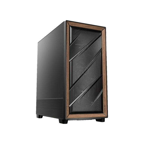 Antec Flux SE Silent PC Case, Sound-Dampening Foam Side Panels for Quiet Operation, Walnut Wood Front Panel, 5 x PWM Fans, USB Type-C, 420mm Radiator Support, Back Connect Ready, E-ATX Mid Tower Case