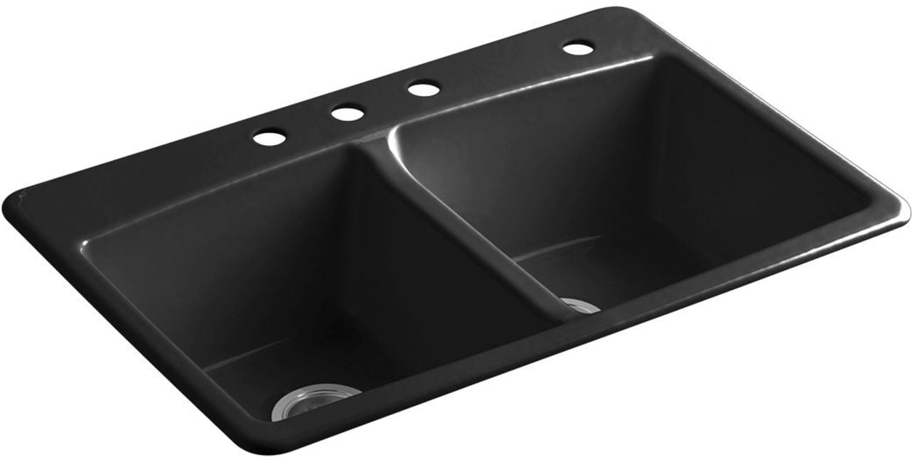 Kohler K58464 Brookfield 33" Double Basin TopMount Enameled Cast