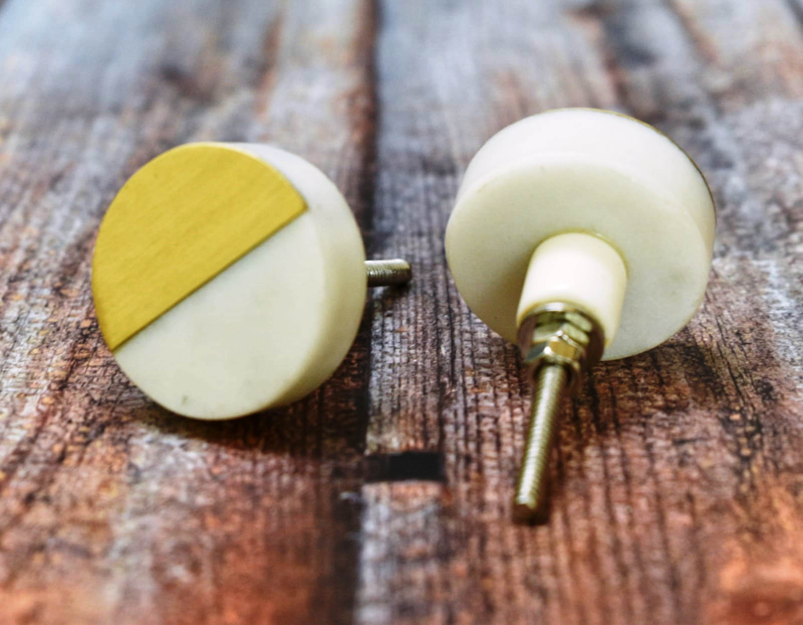 India House- Marble Knobs for Dresser Drawers Chest Cupboard Bathroom Drawer Door Cabinet Kitchen Handmade Handles Pull Knob Pack of 6