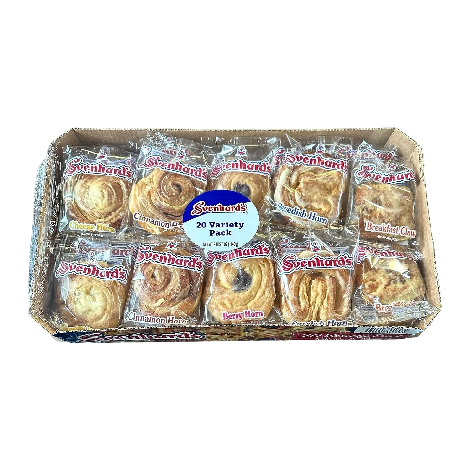 Variety Danish 20 count Cinnamon, Berry, Cheese,raisin,breakfast claw,