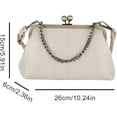 thumbnail image 6 of SPEKSEE Women PU Leather Kiss Lock Shoulder Bag Shoulder Crossbody Bag Texture Crossbody Bag for Work Shopping Travel Daily Use, 6 of 18