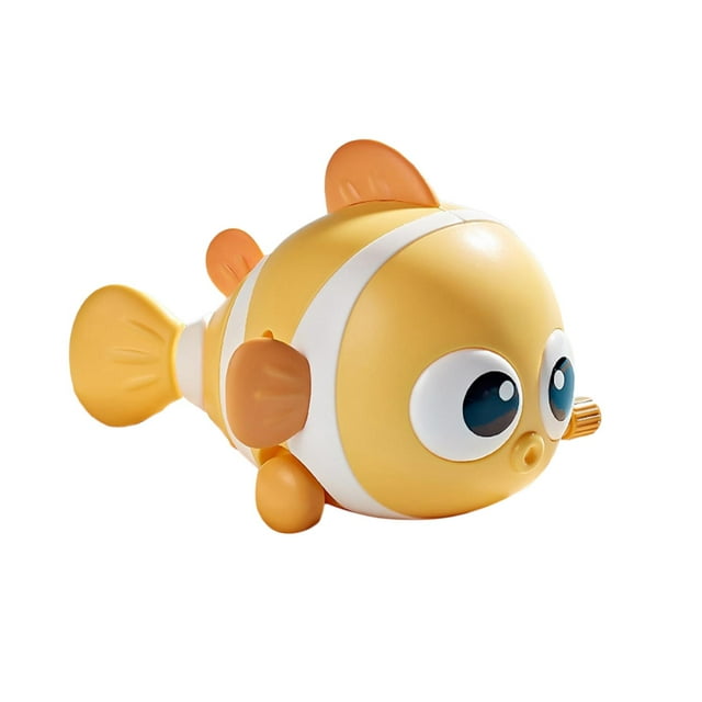 Juguetes de baño de peces de cuerda, juguete flotante, regalo para la hora del baño, juegos de piscina, mecanismo de relojería duradero, juguete de Amarillo