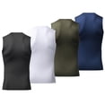 thumbnail image 3 of Men's Compression Shirt 4Pack Base Layer Fitness WorkoutSet Gym Clothing for Men, 3 of 9