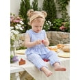 thumbnail image 3 of Loicainy Toddler Baby Girl Summer Clothes 6 12 18 24 Months 2T 3T 4T Cute Plaid Button Down Ruffle Tank Tops with Pants 2Pcs Outfits Set, 3 of 9